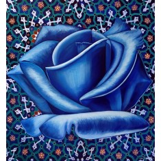 G. N. Qazi, Rose Of Peace, 36 x 36 inch, Acrylic On Canvas, AC-GNQ-108 G. N. Qazi, Rose Of Peace, 36 x 36 inch, Acrylic On Canvas, AC-GNQ-108